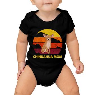 Chihuahua Mama Retro Sunset Chihuahua Mom Baby Onesie | Mazezy