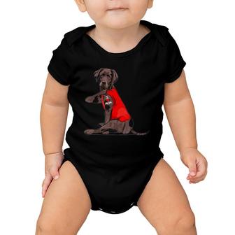 Chocolate Lab Labrador Mom Tattoo Funny Mama Mother Dog Gift Baby Onesie | Mazezy
