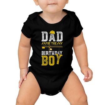 Construction Worker Dad Of The Birthday Boy - Birthday Baby Onesie | Mazezy