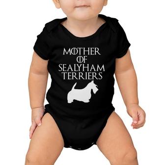 Cute White Mother Of Sealyham Terriers Baby Onesie | Mazezy