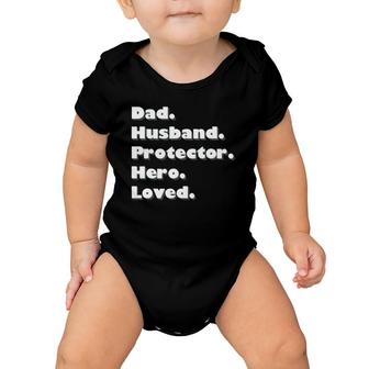 Dad Husband Protector Hero Loved Baby Onesie | Mazezy