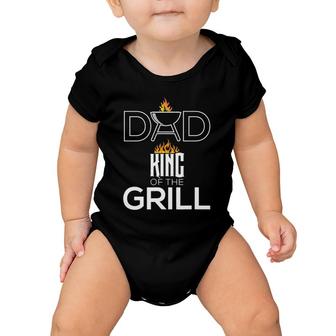 Dad King Of The Grill Funny Bbq Father's Day Barbecue Baby Onesie | Mazezy