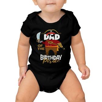 Dad Of The Birthday Pirate Boys Treasure Map Party Baby Onesie | Mazezy