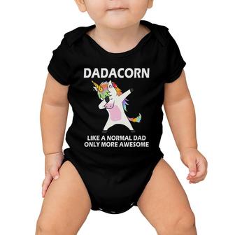 Dadacorn Dabbing Unicorn Funny Dad Father's Day Daddy Men Baby Onesie | Mazezy