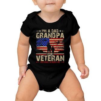 Father's Day 4Th Of July I'm A Dad Grandpa And A Veteran Baby Onesie | Mazezy