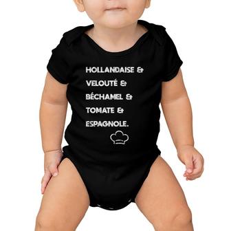 Five Mother Sauces Classic French Cuisine Cooking Baby Onesie | Mazezy