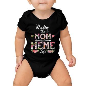 Flower Rockin The Mom And Meme Life Baby Onesie | Mazezy
