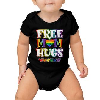 Free Mom Hugs Rainbow Hearts Gay Pride Lgbt 2021 Ver2 Baby Onesie | Mazezy