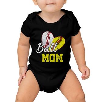 Funny Ball Mom Softball Baseball Gifts Baby Onesie | Mazezy