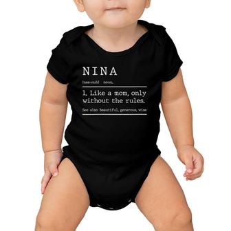 Funny Grandma Mothers Daynina Definition Design Baby Onesie | Mazezy