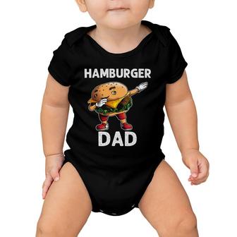 Funny Hamburger Gift For Dad Father Burger Cheeseburger Food Baby Onesie | Mazezy
