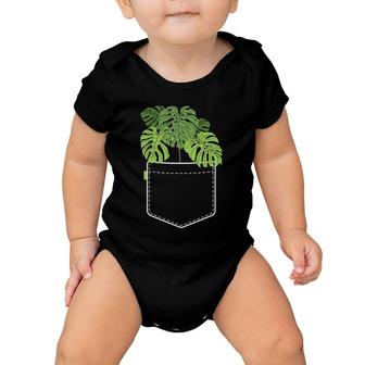 Funny Plant Gifts For Women Monstera Pocket Plant Mama Baby Onesie | Mazezy