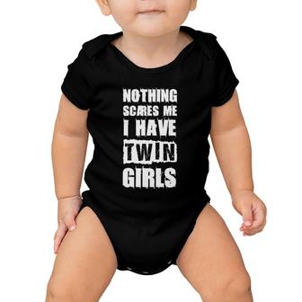 Funny Twin Daughter Mom Of Twins Dad Of Twins Baby Onesie | Mazezy