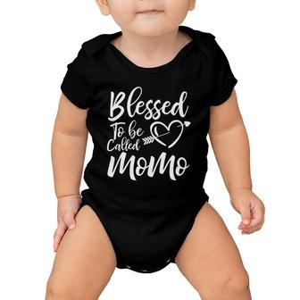 Funny Womens Blessed To Be Called Momo Christmas Baby Onesie | Mazezy
