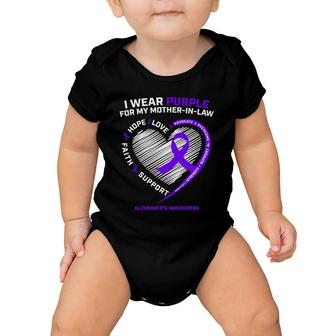 Gifts Mother In Law Purple Mom Alzheimer's Awareness Baby Onesie | Mazezy