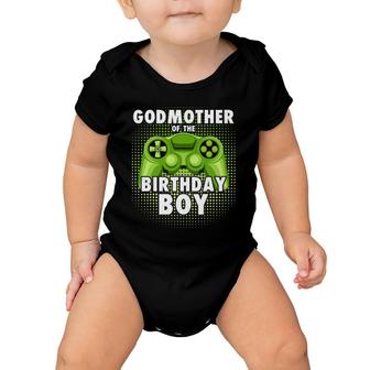 Godmother Of The Gamer Boy Matching Video Game Birthday Baby Onesie | Mazezy