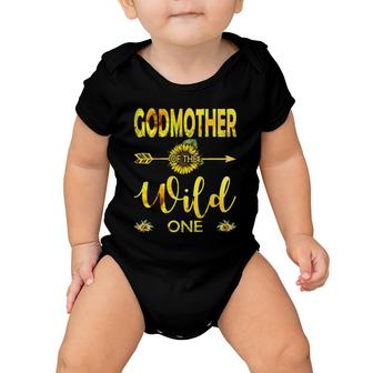 Godmother Of The Wild One-1St Birthday Sunflower Outfit Baby Onesie | Mazezy