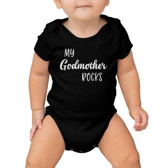 Godparent My Godmother Rocks Funny Kids Baby Onesie | Mazezy