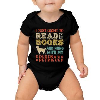 Golden Retriever Mom I Just Want Read Books Hang Dog Gift Baby Onesie | Mazezy