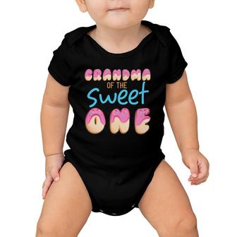 Grandma Of Sweet One First B Day Party Matching Family Donut Baby Onesie | Mazezy