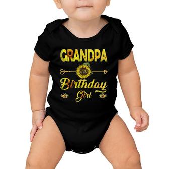 Grandpa Of The Birthday Girl Dad Sunflower Gifts Baby Onesie | Mazezy