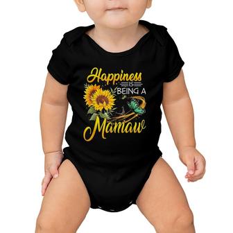 Happiness Is Being A Mamaw Sunflower Butterflies Costume Baby Onesie | Mazezy