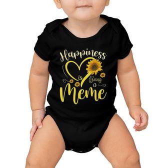 Happiness Is Being A Meme Sunflower Mother's Day Grandma Baby Onesie | Mazezy