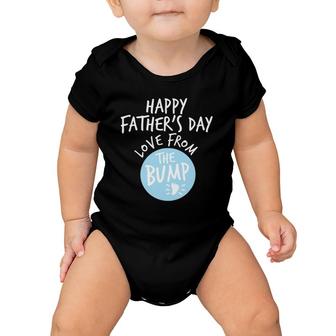 Happy Father's Day From The Bump Gender Reveal Boy New Dad Baby Onesie