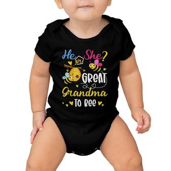 He Or She What Will It Bee Gender Reveal For Great Grandma Baby Onesie | Mazezy