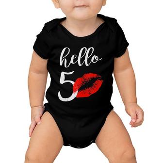 Hello 50 Red Lip Kisses Birthday Gift For Mom Grandma Baby Onesie | Mazezy