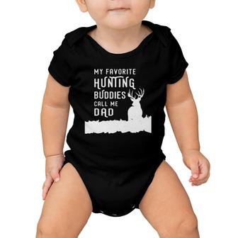 Hunter Dad Hunts Deer With Kids Sons Daughter Gift From Kids Baby Onesie | Mazezy