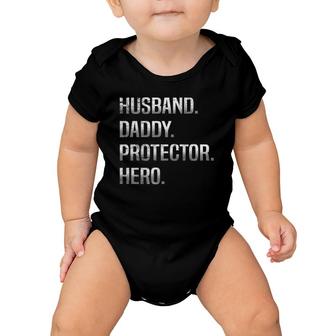Husband Daddy Protector Hero Cool Father Baby Onesie | Mazezy