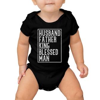 Husband Father King Blessed Man Black Pride Dad Gift Baby Onesie | Mazezy