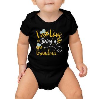 I Love Being A Grandma Grandmother Matching Family Sunflower And Bee Lover Baby Onesie | Mazezy