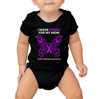 I Wear Purple For My Mom Crohn's Disease Awareness Baby Onesie | Mazezy