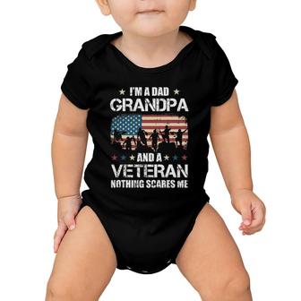 I'm A Dad Grandpa Veteran Nothing Scares Me Grandfather Gift Baby Onesie | Mazezy CA