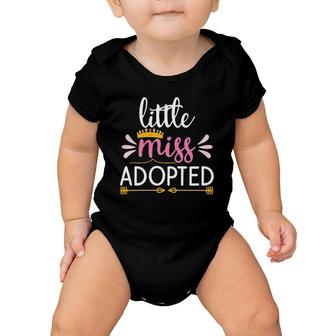 Kids Adoption Day Little Cute Miss Adopted Funny Tees For Kids Baby Onesie | Mazezy
