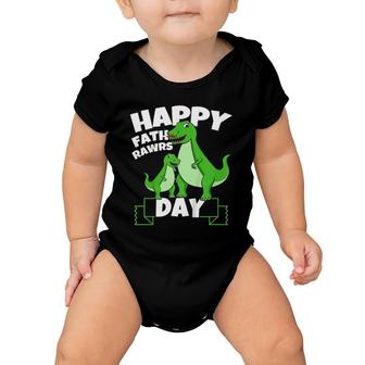 Kids Happy Father's Day Son Dinosaurusrex Dino Dad Toddler Boy Baby Onesie | Mazezy