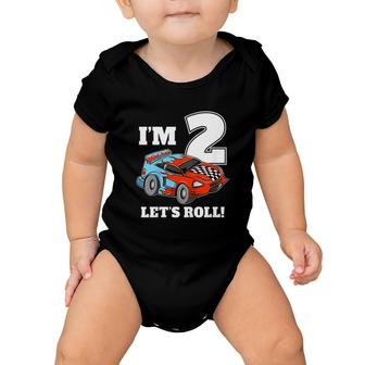 Kids Race Car 2nd Birthday Boy 2 Two Racing Car Driver Baby Onesie - Seseable