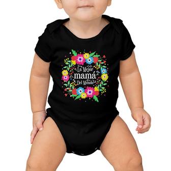 La Mejor Mama Del Mundo Floral Spanish Mother's Day Baby Onesie | Mazezy UK