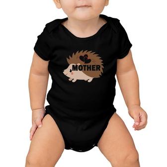Love Mother Hedgehog Heart Black Version Baby Onesie | Mazezy