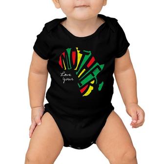 Love Your Mother Africa Black History Baby Onesie | Mazezy