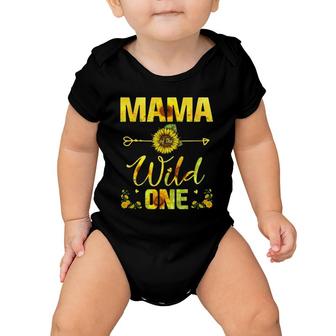 Mama Of The Wild One-1St Birthday Sunflower Outfit Baby Onesie | Mazezy