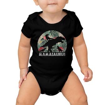 Mamasaurus Mothers Day - Floral Dinosaur 3 Kids Mother Gift Baby Onesie | Mazezy