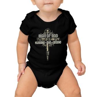Man Of God Husband Dad Happy Father's Day Proud Christian Baby Onesie