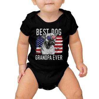 Mens American Flag Best Dog Grandpa Ever Mastiff Usa Baby Onesie | Mazezy