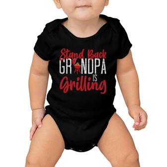 Mens Bbq Smoker Stand Back Grandpa Is Grilling Funny Grilling Baby Onesie | Mazezy