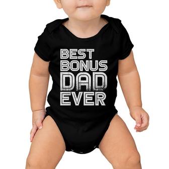 Mens Best Bonus Dad Ever Retro Fathers Gift Idea Baby Onesie | Mazezy