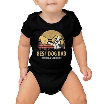 Mens Cute Best Beagle Dad Ever Retro Vintage Puppy Lover Design Baby Onesie | Mazezy