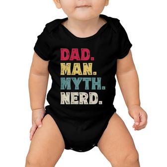 Mens Dad Man Myth Nerd Funny Father's Day Vintage Gift Baby Onesie | Mazezy